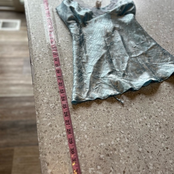 Julie's Closet Y2K Vintage Satin Baby Doll Blue Tie Back Small Made in USA - Picture 10 of 12